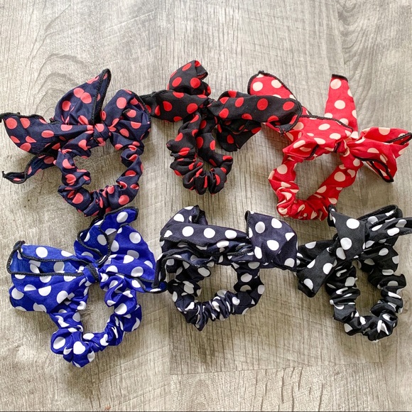 unknown Accessories - NEW Random 20pc Polka-Dot Bow Hair Tie Scrunchies